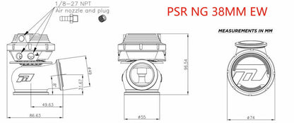 PSR NEW GENERATION WASTEGATE 38mm Dual Vband External Wastegate